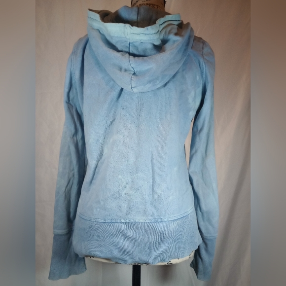 💎 RARE Free People Bird Patch Hoodie Distressed Blue NWOT - Picture 2 of 10